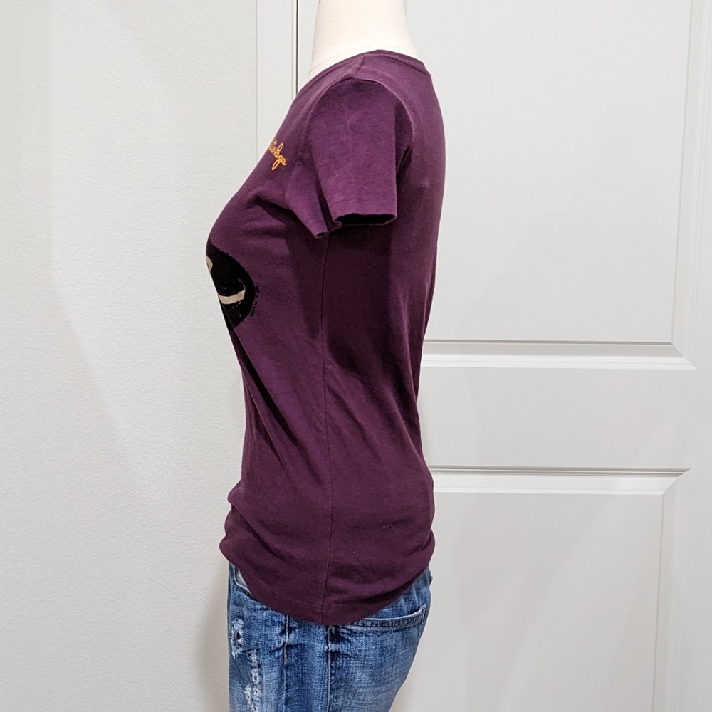 SOLD -- Rare! Bettie Page Tee Top by Olivia De Berardinis Purple T-Shirt - Small - Picture 7 of 9